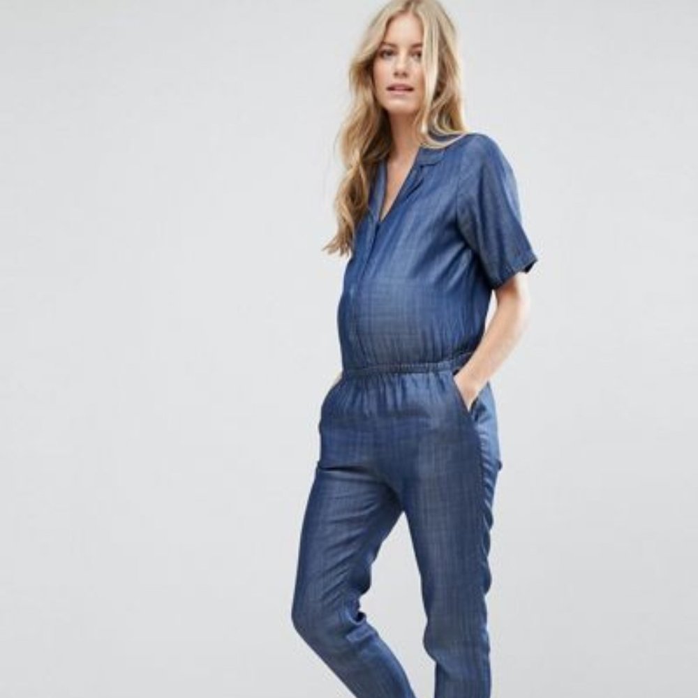 NWT – Mama Licious Nursing Denim Jumpsuit
